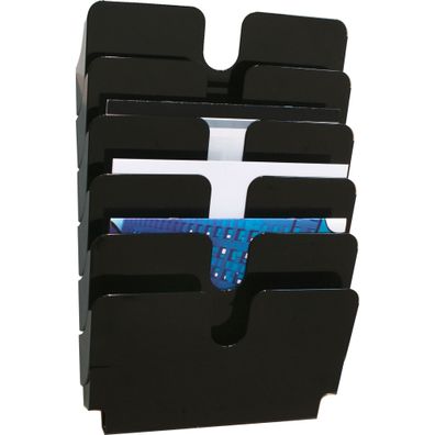 Durable Prospektspenderset A4 quer sw 6tlg Flexiplus Wandmontage