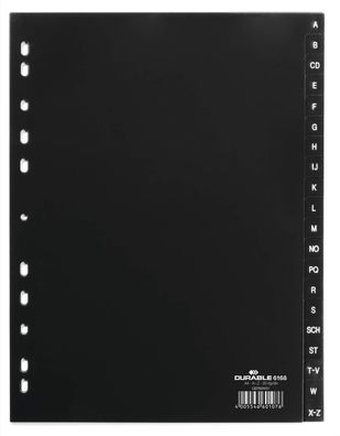 Durable Register A-Z 20tlg. sw Universallochung PP