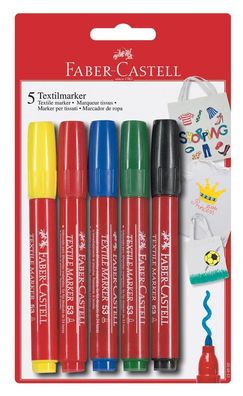 Faber Castell Textilmarker 5er