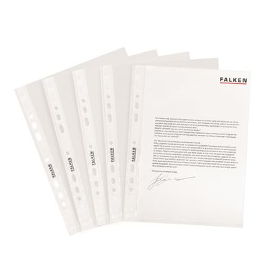 Falken Falken Prospekthüllen, A5, PP, Standard, genarbt, oben offen, 100er Beutel,