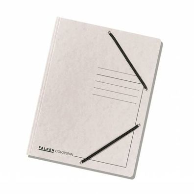 Falken Falken Einschlagmappe Karton weiß, 3 Klappen, mit Gummizug