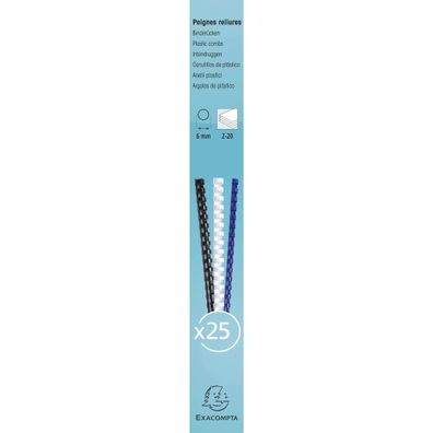 Exacompta 25 plast. binderücken 6mm A4 sw