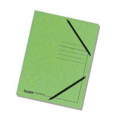 Falken Falken Einschlagmappe Karton hellgrün, 3 Klappen, mit Gummizug
