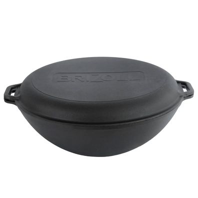 36 cm Wok Gusseisen Kazan 8 L Deckel-Bratpfanne Campingtopf Kochtopf für alle