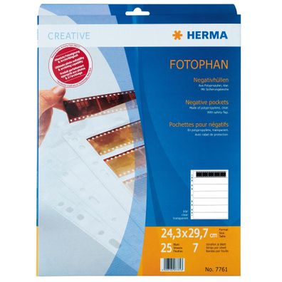 Negativhüllen, transparent, für 7 x 5 Streifen, 25 St