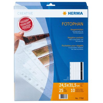 Negativhüllen, transparent, für 10 x 4 Streifen, 25 St