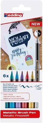 Edding Metallic Pinselstift 1340 6er-Set sortiert