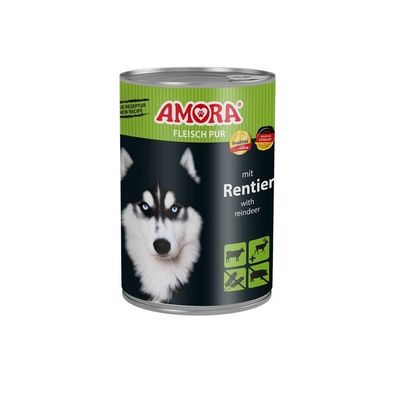 AMORA Dog Dose Fleisch Pur mit Rentier 6 x 400g