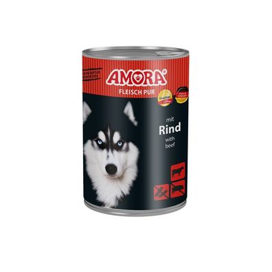 AMORA Dog Dose Fleisch Pur mit Rind 12 x 400g