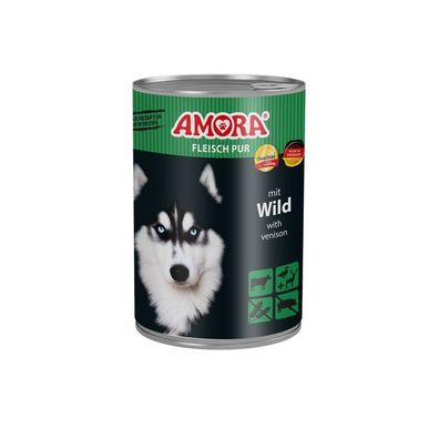 AMORA Dog Dose Fleisch Pur mit Wild 12 x 400g