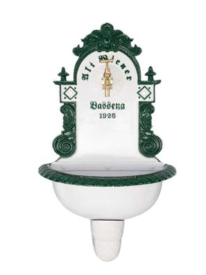 Brunnen Wandbrunnen 72cm Aluminium Waschbecken im Nostalgie antik Stil fountain