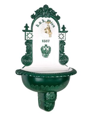 Waschbecken Brunnen Wandbrunnen 72cm Alu Garten im antik Stil fountain garden