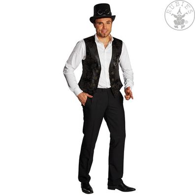 Rubies Steampunk Weste schwarz - Größe: 48