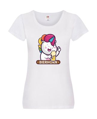 Bierhorn | Einhorn | Bierglas Damen Shirt Weiß
