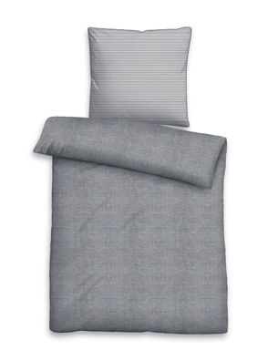 biberna Melange-Feinjersey Bettwäsche Melange UNI/STREIFEN