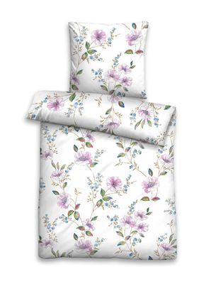 biberna Soft-Seersucker Bettwäsche "BLUMENZAUBER"
