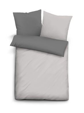biberna Renforce-Bettwäsche Sturmgrau UNI