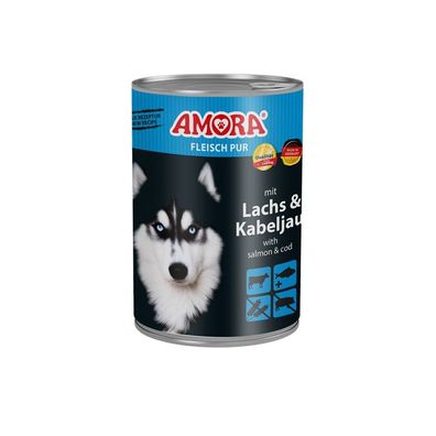 AMORA Fleisch Pur mit Lachs und Kabeljau 12 x 400g