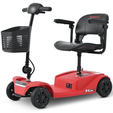 4-Rad E-Scooter Mobilitätsroller mit 20Meilen Reichweite, LED, 136kg Tragkraft