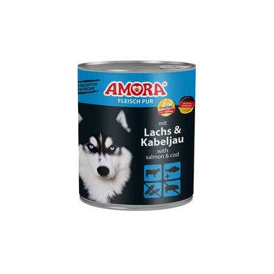 AMORA Fleisch Pur mit Lachs und Kabeljau 6 x 800g
