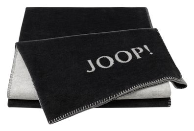 JOOP! Plaid / Decke Melange Doubleface Anthraz.-Silber 150 x 200 cm