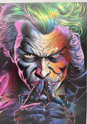 3D-Bild/Effekt-Flip-DC-Joker Crazy Bild-30x40cm-mit Rahmen