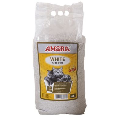 AMORA Katzenstreu White Compact Aloe Vera 8l