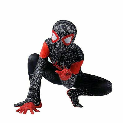 Karneval Spider-Man Cosplay Kostum Miles Morales Kinder Manner Anzug Outifit #24
