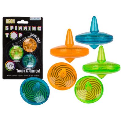OOTB Neon-Kreisel aus Kunststoff ca. 38 cm 3 Stück