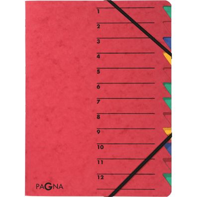 Pagna Ordnungsmappe Easy 12 Fächer 1-12 rot