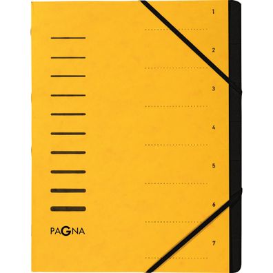 Pagna Ordnungsmappe 7 Fächer 1-7 gelb