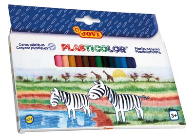 JOVI Plasticolor Plastikfarbstifte 24er Schachtel, farbig sortiert