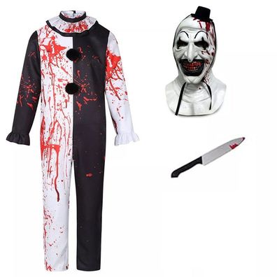 Karneval Terrifier 3 Art der Clown Cosplay Joker Kostum Jumpsuit Blutiges Kleid