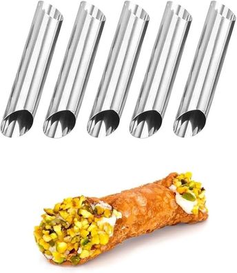 Edelstahl Extra Breit 35mm Cannoli Schillerlockenform Spritztüllen Schaumrollen