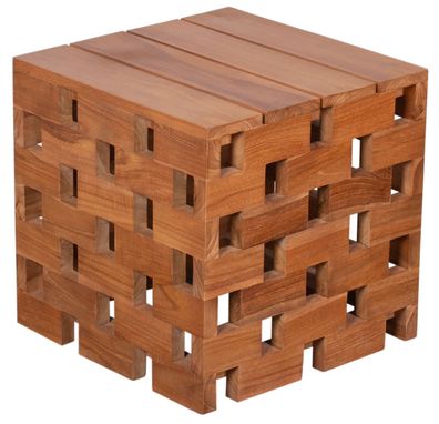 Teakholz Beistelltisch Hocker Dunham