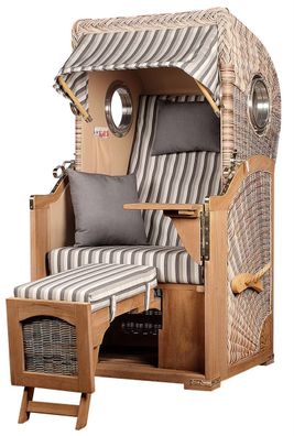 Strandkorbset - bene living - Ammersee 1-Sitzer Teak - PE shell - Modell 545