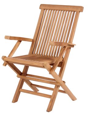 Teakholz Garten-/Klappsessel - bene living - mit Armlehnen - Andover