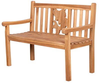 Teakholz Gartenbank Fisch 120 cm