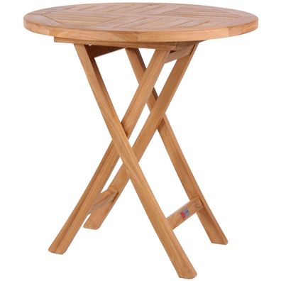 Teakholz Klapptisch - bene living - Sutton rund Ø 70 cm