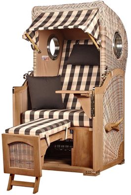 Strandkorbset - bene living - Ammersee 1-Sitzer Teak - PE shell - Modell 505