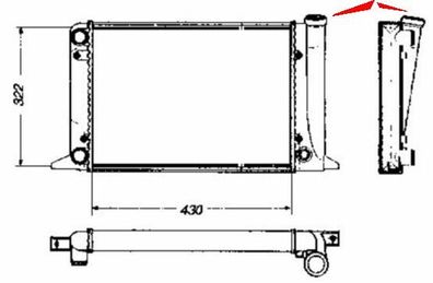 NEU + Kühler > Audi 80 / 90 ( 81 / 85 > 1.3 / 1.6 / 1.9 - 5Zyl. > SG / 811121251 / B
