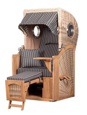 Strandkorbset - bene living - Ammersee 1-Sitzer Teak - PE shell - Modell 500