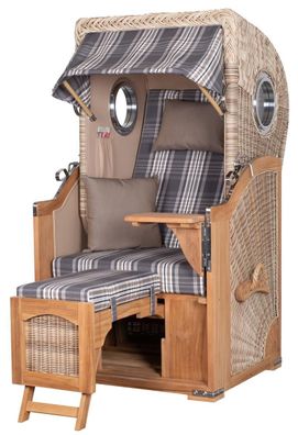 Strandkorbset - bene living - Ammersee 1-Sitzer Teak - PE shell - Modell 522