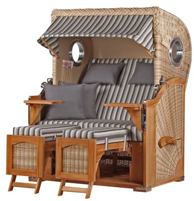 Strandkorbset - bene living - Ammersee 2-Sitzer Teak - PE shell - Modell 545