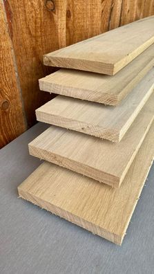 Eiche Brett 100 mm x 18 mm Bohle Schalungsbrett Bauholz - Längen von 20bis300 cm