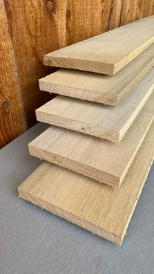 Eiche Brett 150 mm x 18 mm Bohle Schalungsbrett Bauholz - Längen von 20 - 300 cm