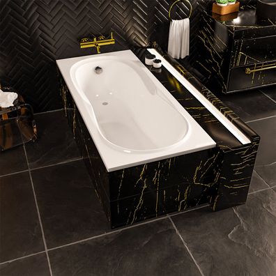 ECOLAM Badewanne 170x70 Acrylwanne Sekwana Rechteck TOP Qualität Füße Ablauf VIEGA