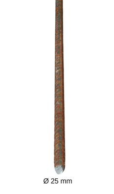 Betonstahl-Stab Ø 25 mm - 2 Stück, 75 cm (19,17 &euro; m), Baustahl