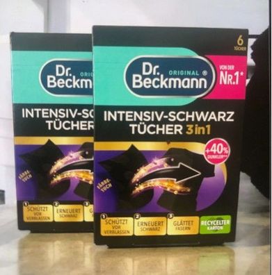 Dr, Beckmann Intensiv -Schwarz 2x6Tücher f. verblasste Farben