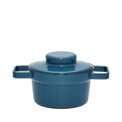 Riess Aromapot Emaille Topf mit Deckel 16 cm 0,75 Liter Silent Blue